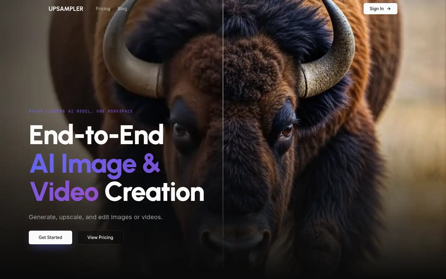 Screenshot of upsampler.com