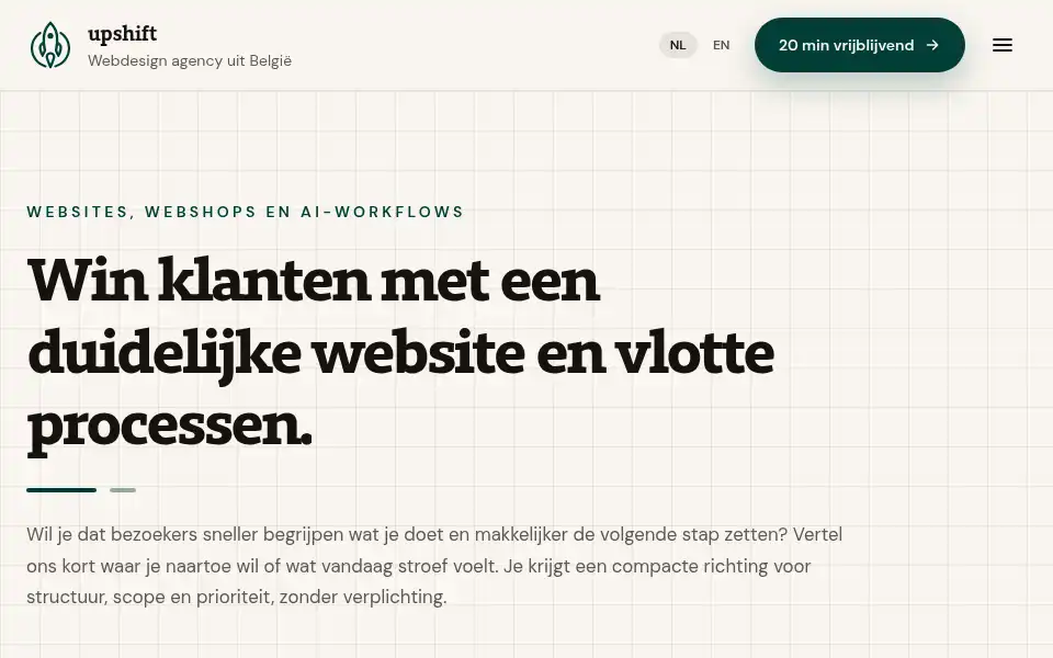 Screenshot of upshift.be