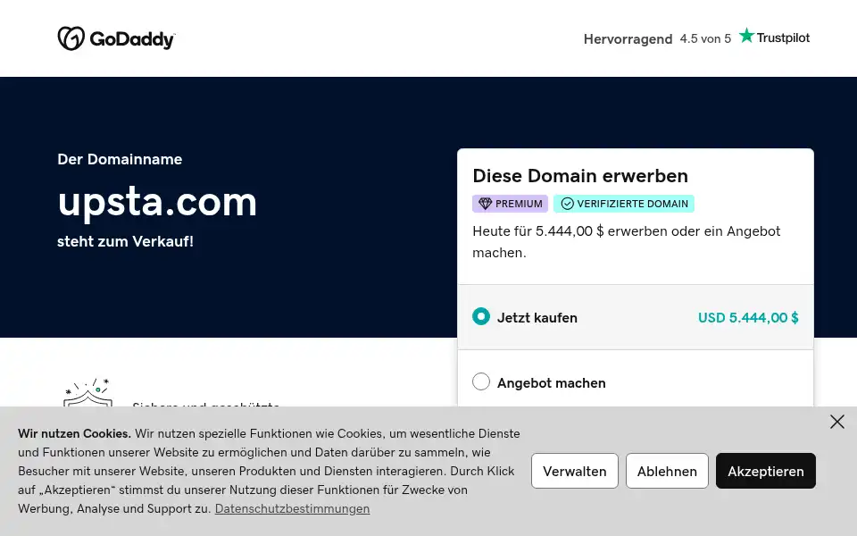 Screenshot of upsta.com