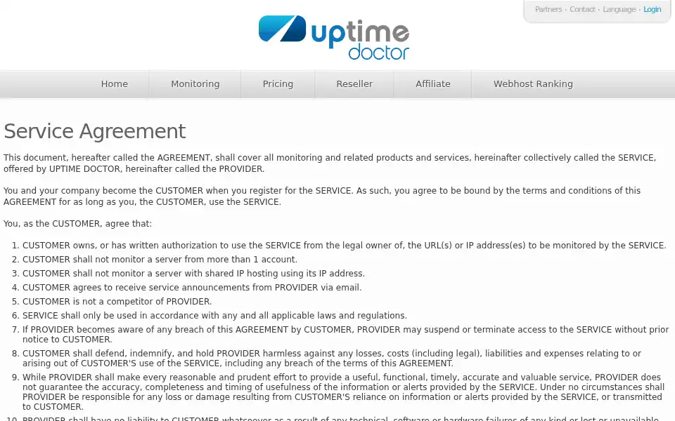 Screenshot of uptimedoctor.com