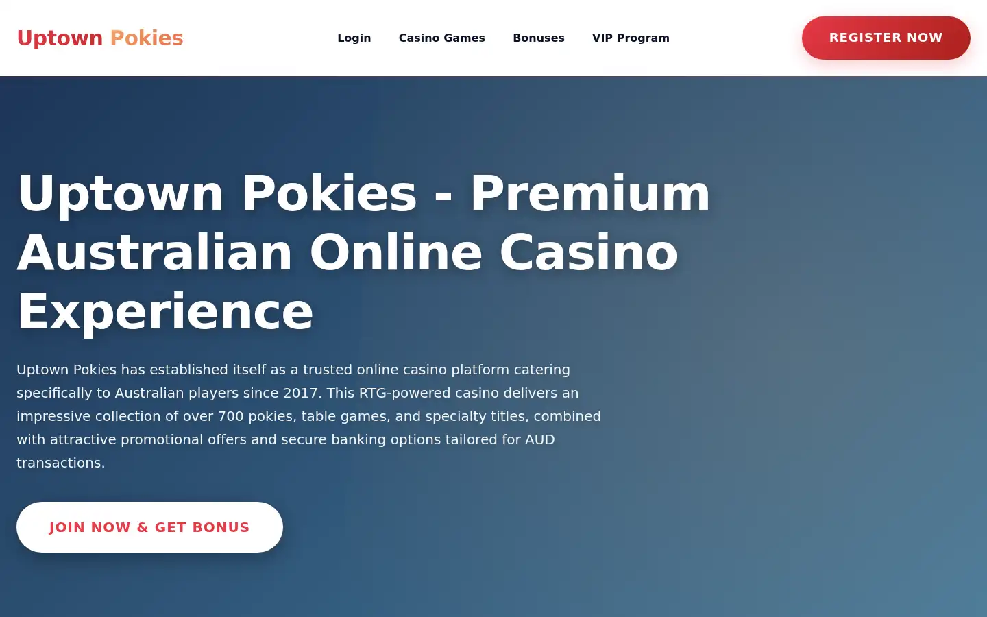 Screenshot of uptownpokies-casino-au.com