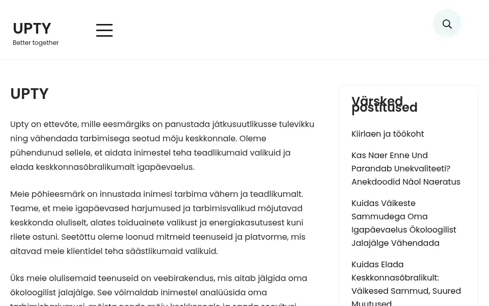 Screenshot of upty.ee