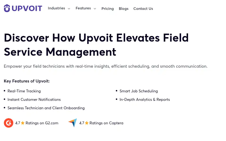 Screenshot of upvoit.com