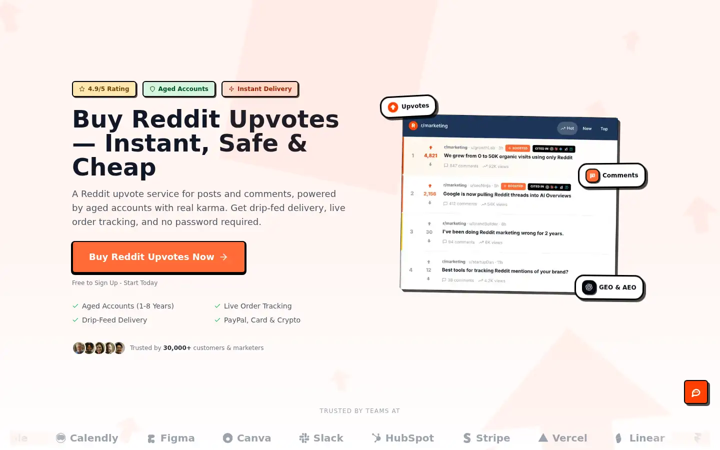 Screenshot of upvote.net