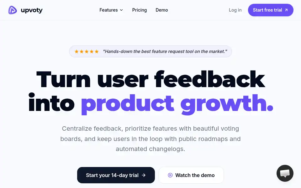 Screenshot of upvoty.com