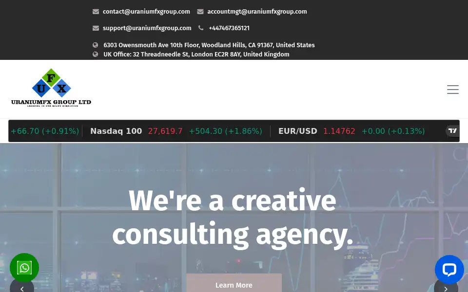 Screenshot of uraniumfxgroup.com