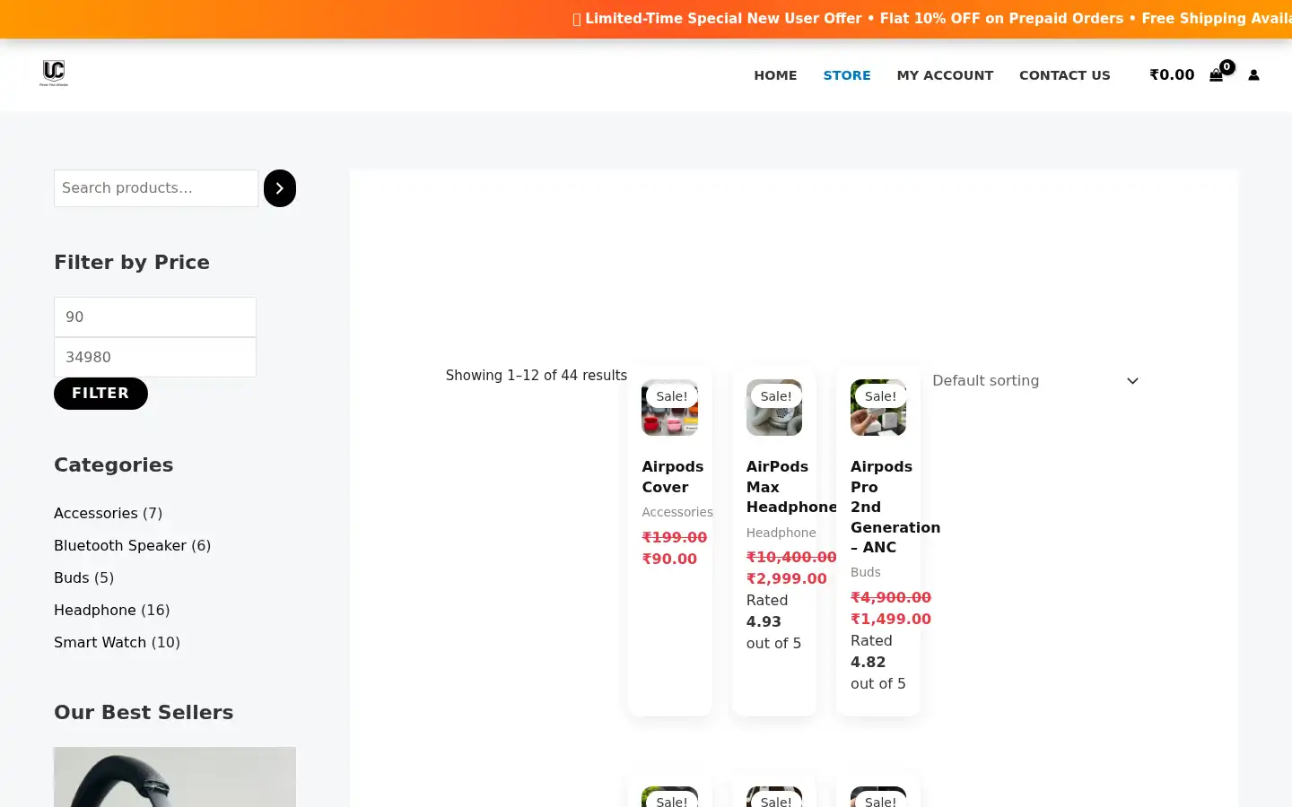 Screenshot of urbancstore.in