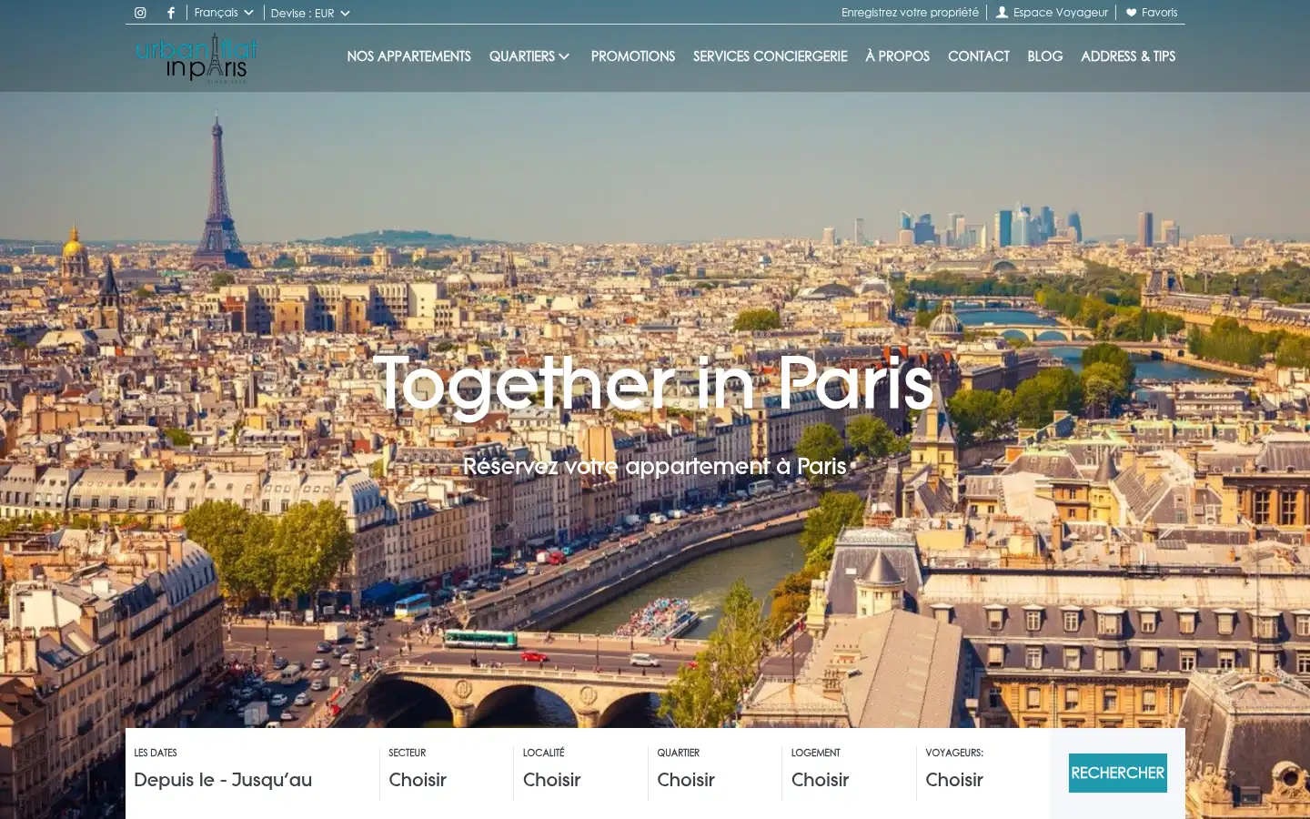 Screenshot of urbanflatinparis.com