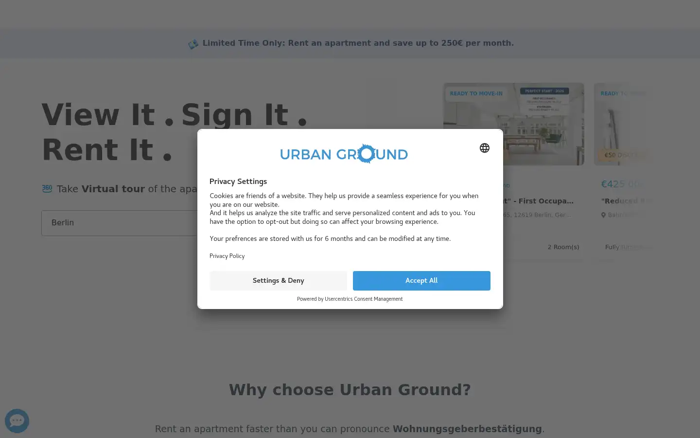 Screenshot of urbanground.de