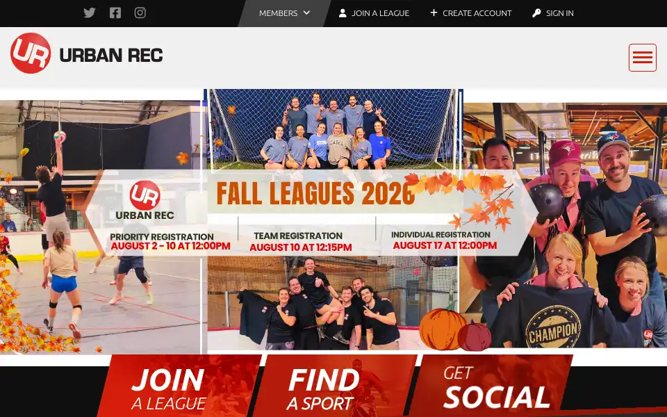 Screenshot of urbanrec.com.au