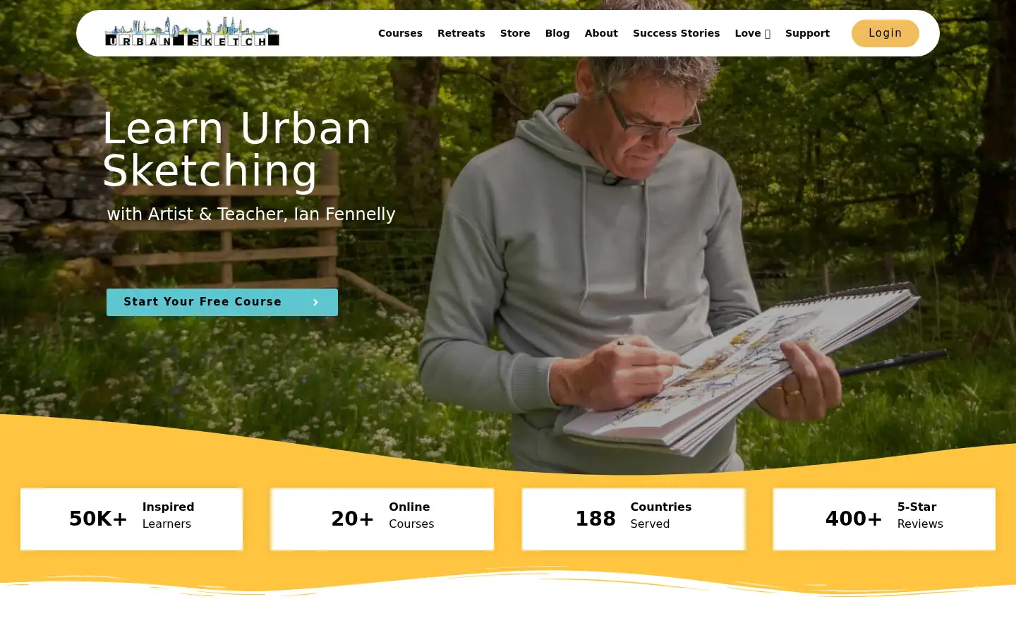 Screenshot of urbansketchcourse.com