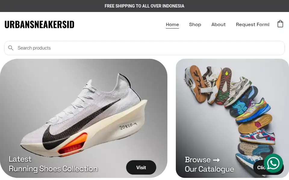 Screenshot of urbansneakersid.com