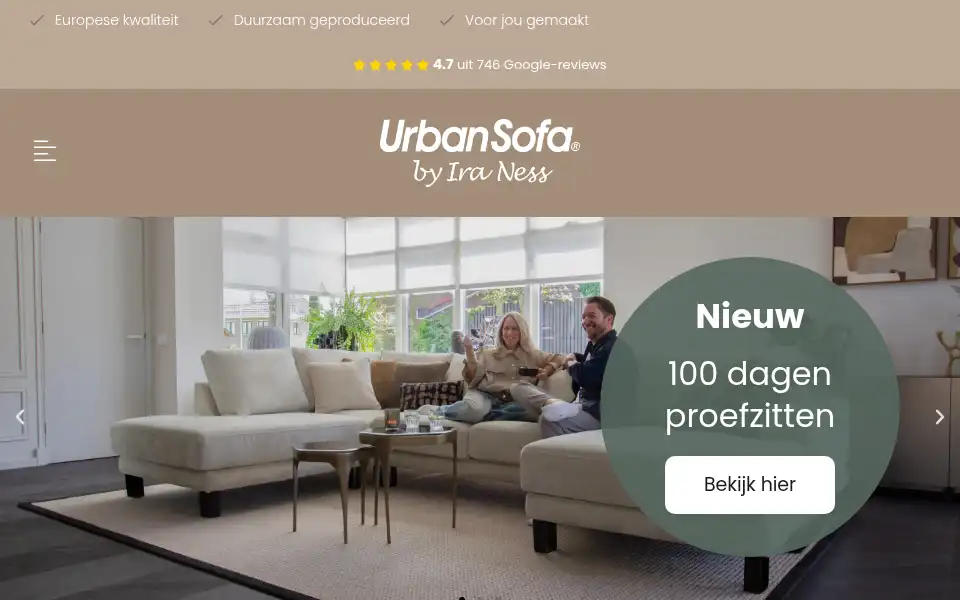 Screenshot of urbansofa.nl