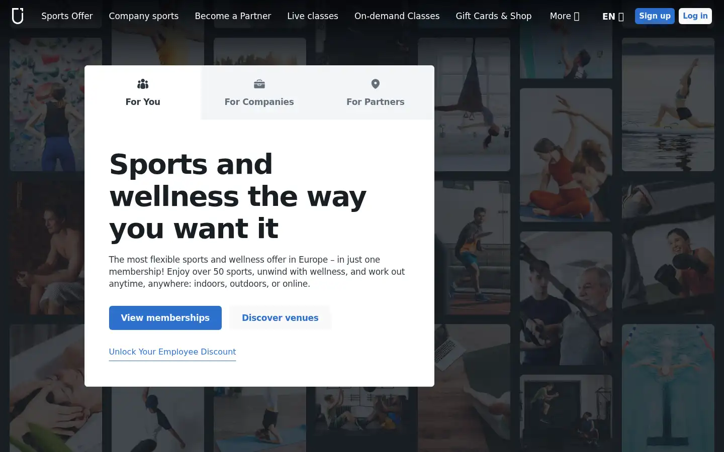 Screenshot of urbansportsclub.com