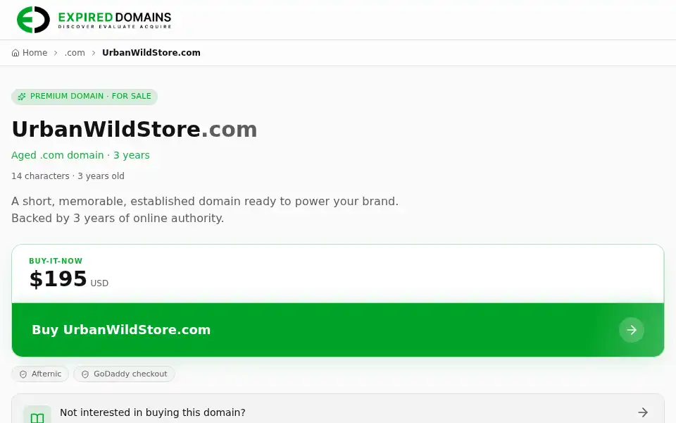 Screenshot of urbanwildstore.com