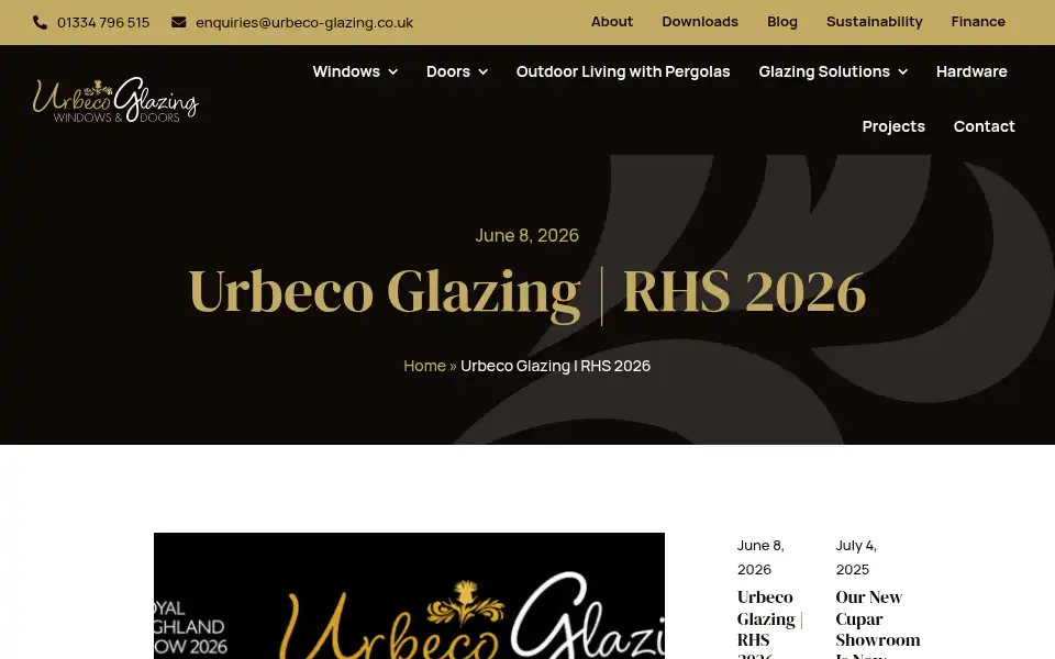 Screenshot of urbeco-glazing.co.uk