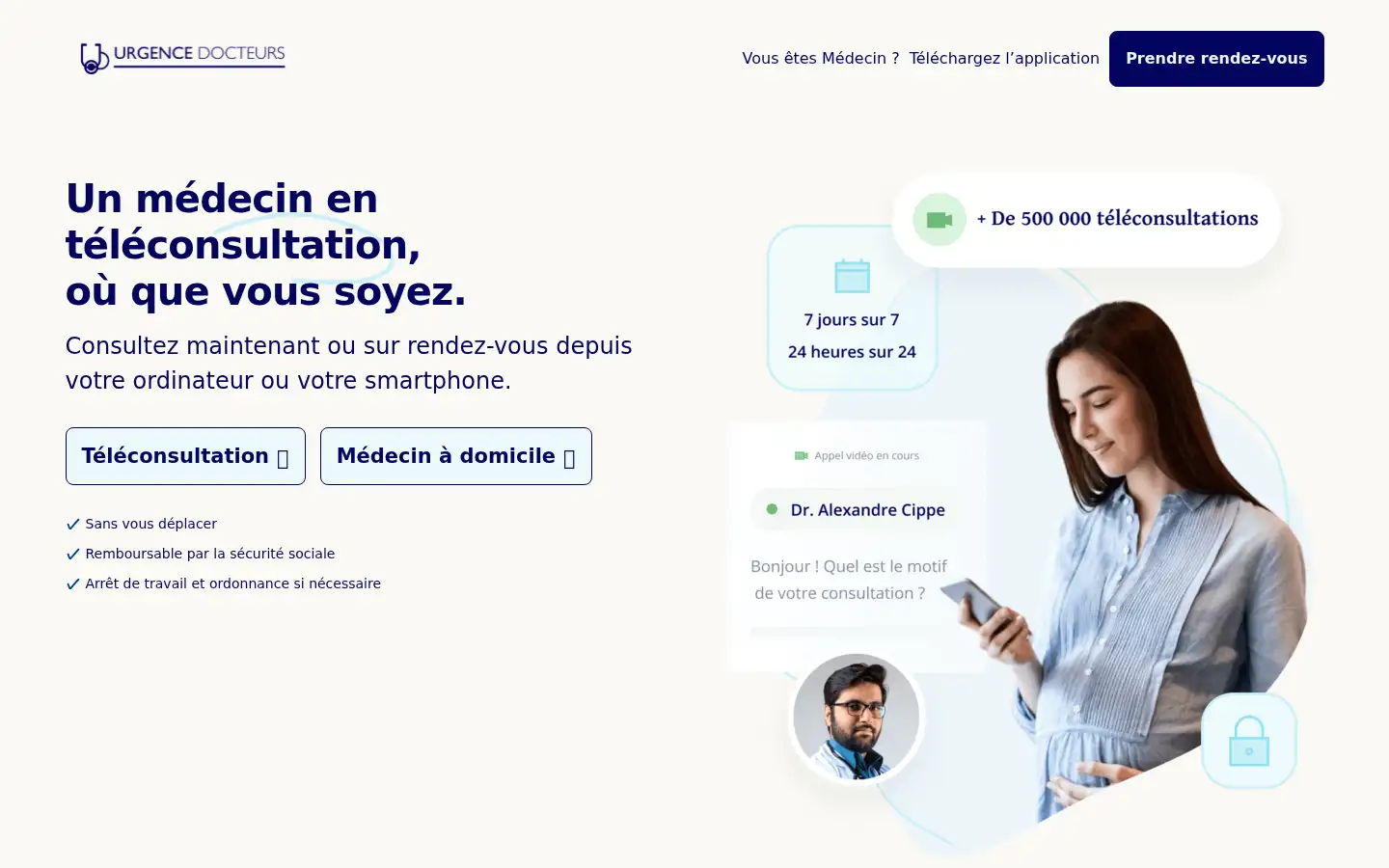 Screenshot of urgencedocteurs.com