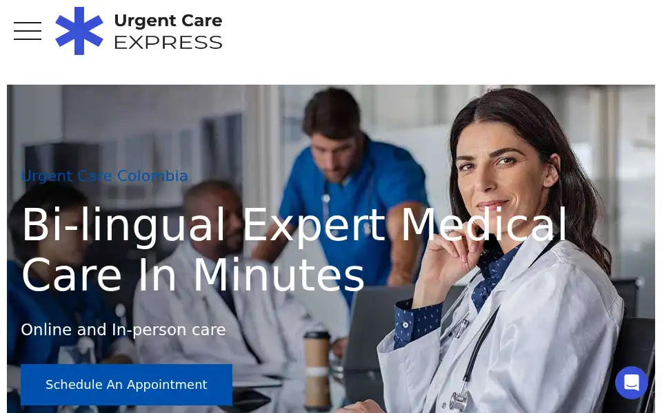Screenshot of urgentcarecolombia.com