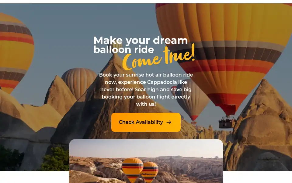 Screenshot of urgupballoons.com