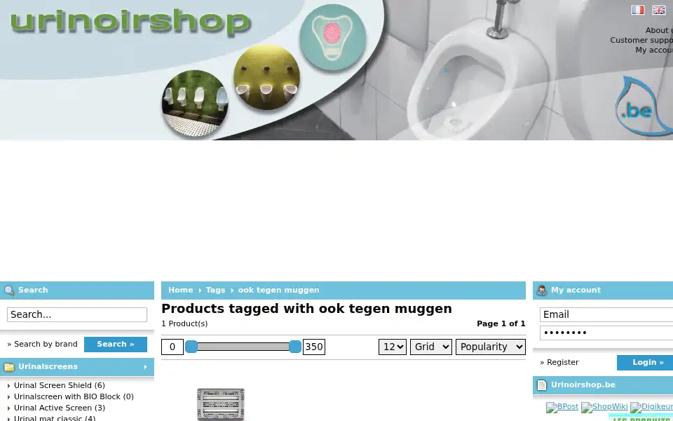 Screenshot of urinoirshop.be