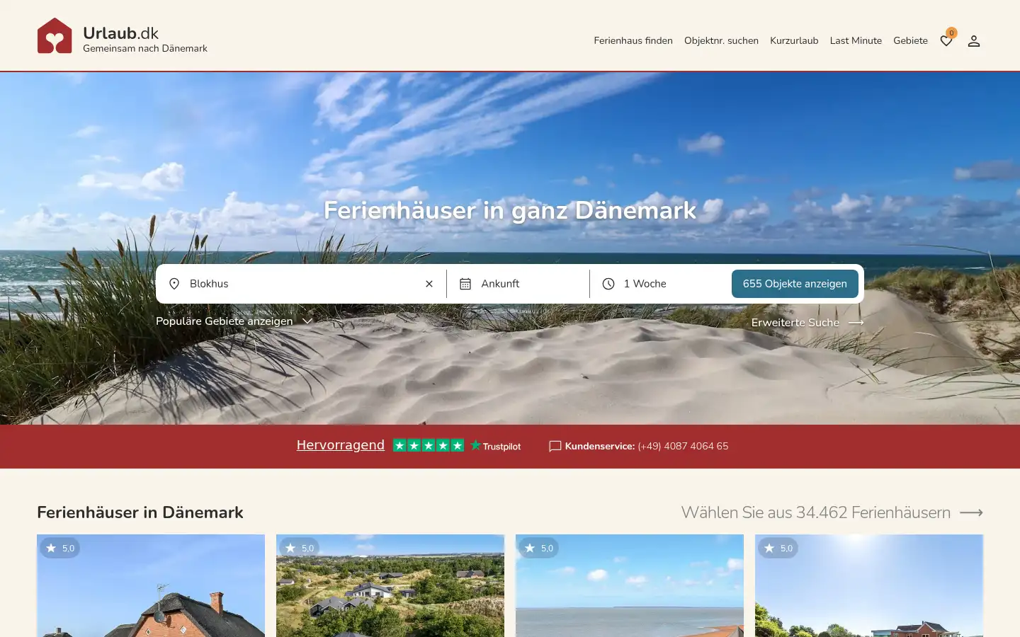 Screenshot of urlaub.dk