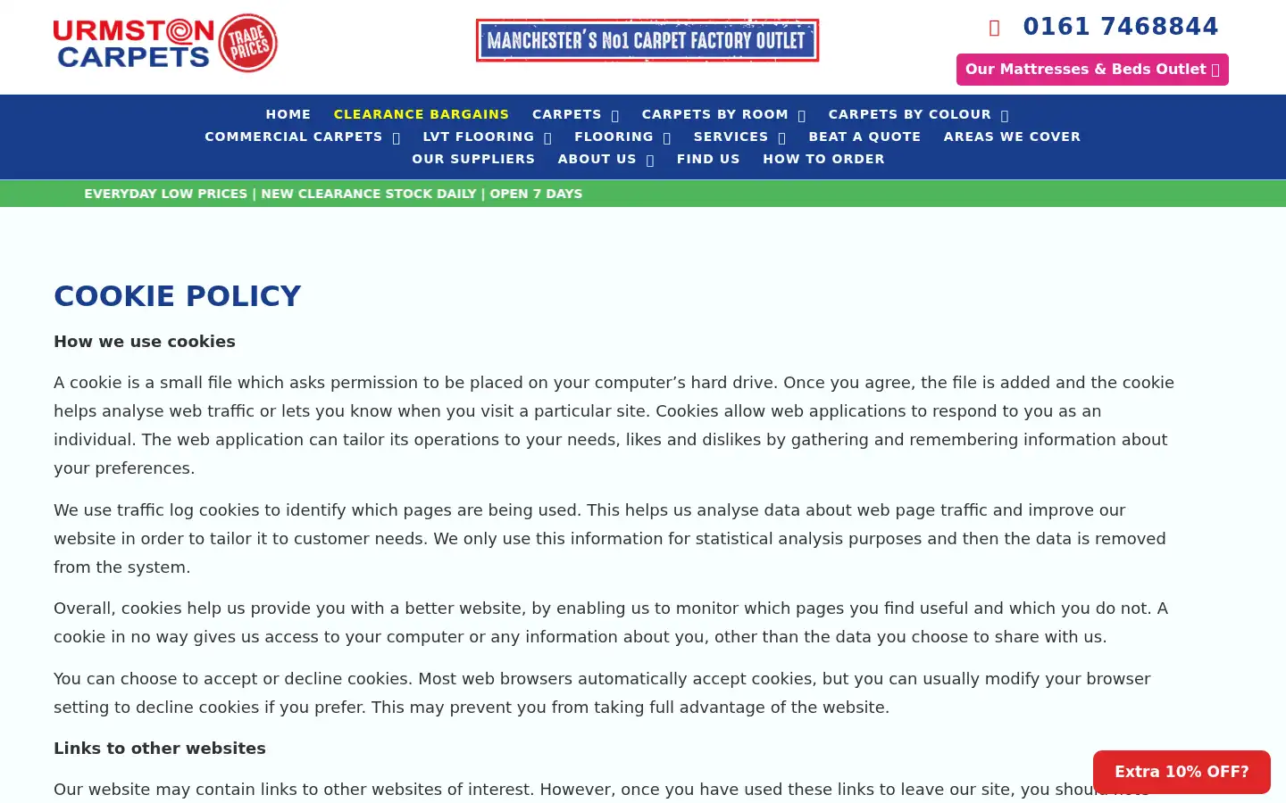 Screenshot of urmstoncarpets.co.uk