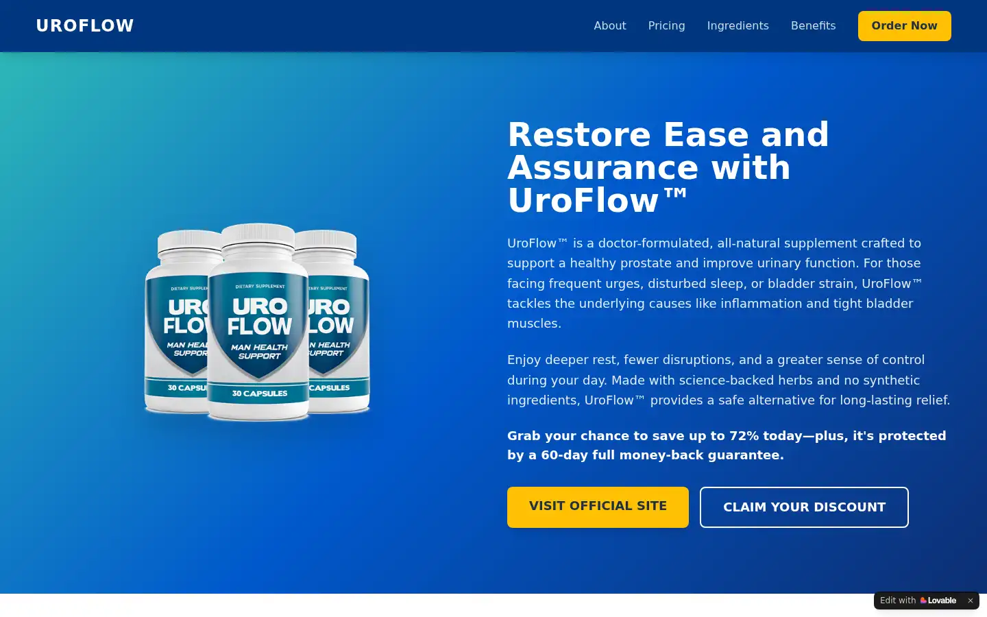 Screenshot of uroflow-review.lovable.app