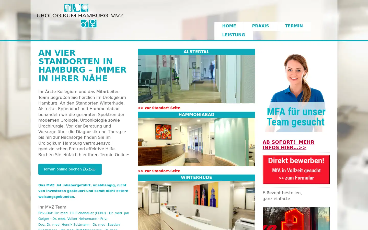 Screenshot of urologikum-hamburg.de