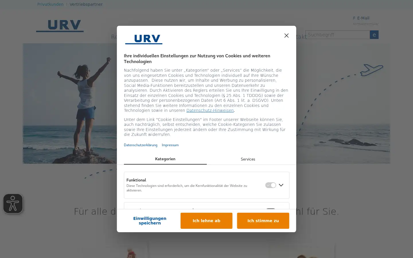 Screenshot of urv.de