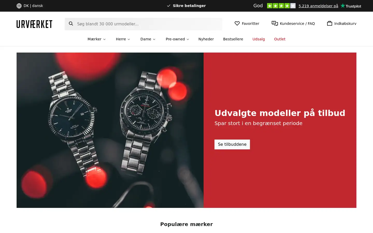 Screenshot of urvaerket.dk