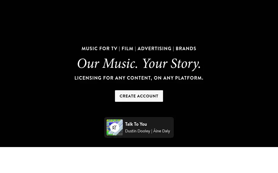 Screenshot of us.audionetwork.com