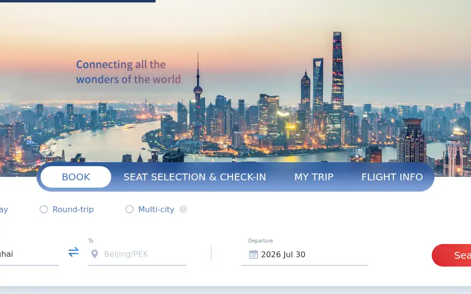 Screenshot of us.ceair.com