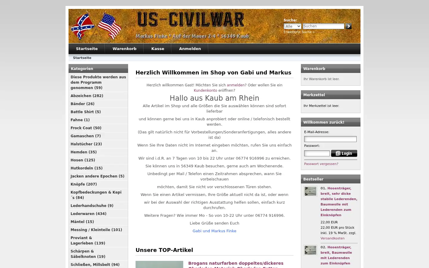 Screenshot of us-civilwar.de