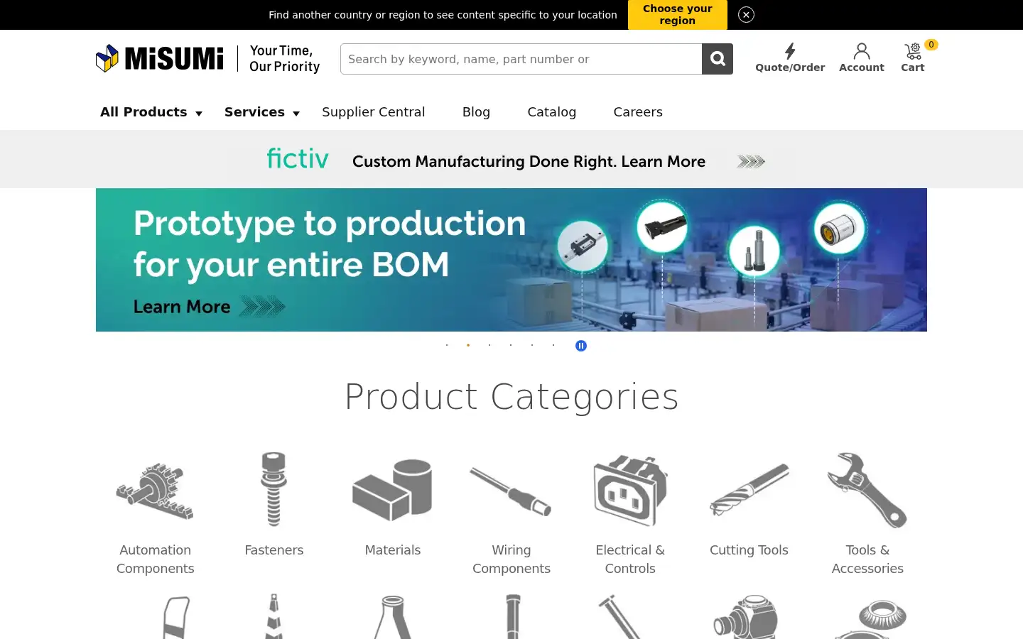Screenshot of us.misumi-ec.com
