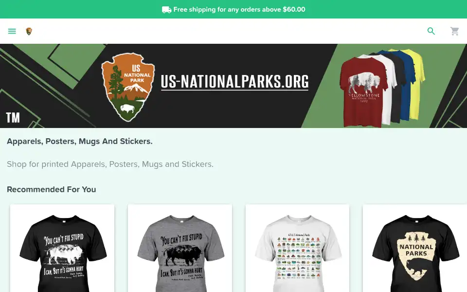 Screenshot of us-nationalparks.org