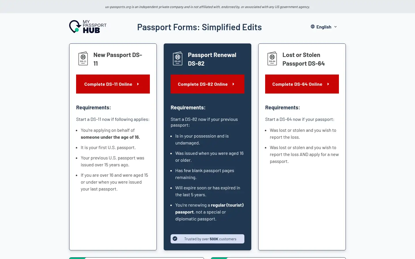 Screenshot of us-passports.org