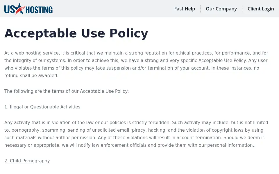 Screenshot of usa-hosting.com