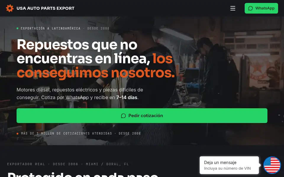 Screenshot of usaautopartsexport.com