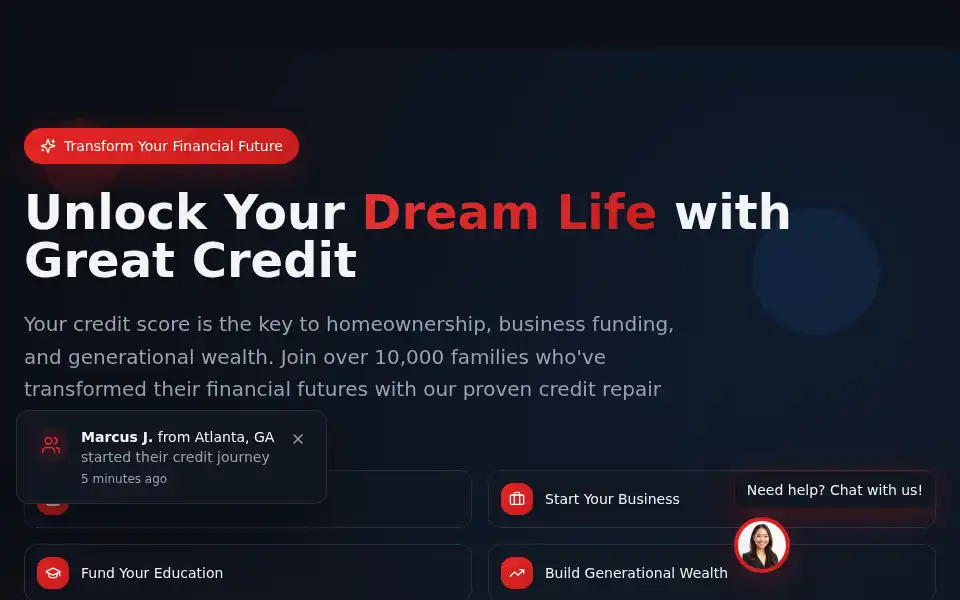 Screenshot of usacreditrepairinc.com