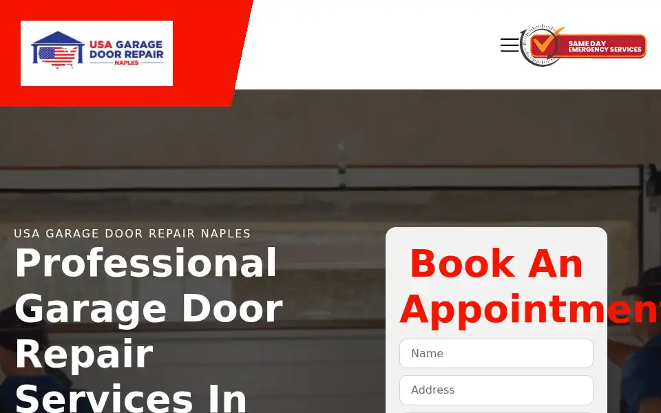 Screenshot of usagaragedoorrepairnaples.com