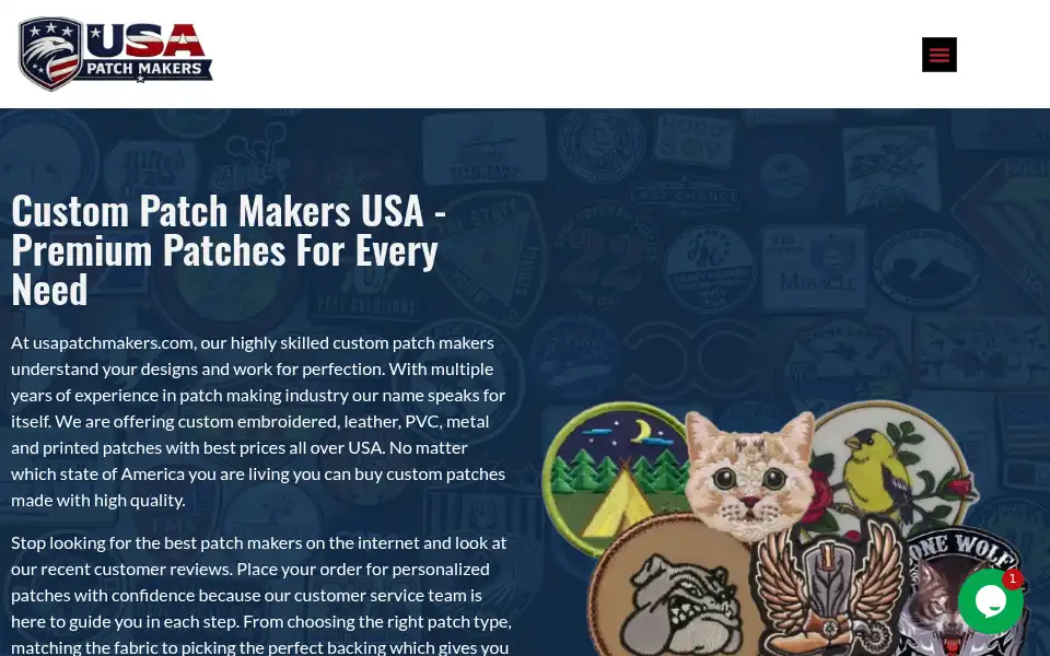 Screenshot of usapatchmakers.com