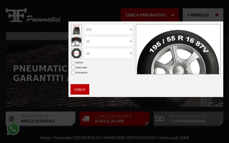 Screenshot of usatogomme.it