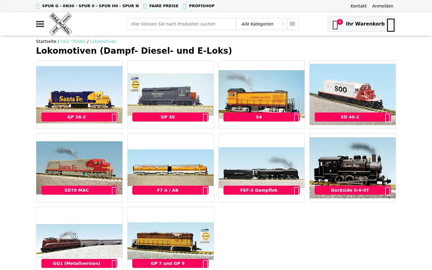 Screenshot of usatrains.eu
