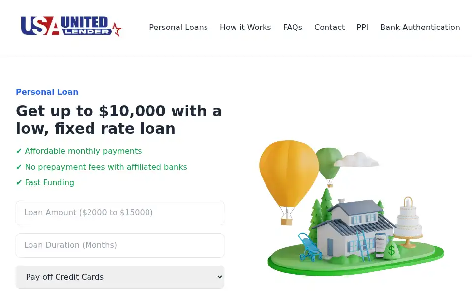 Screenshot of usaunitedlenders.net