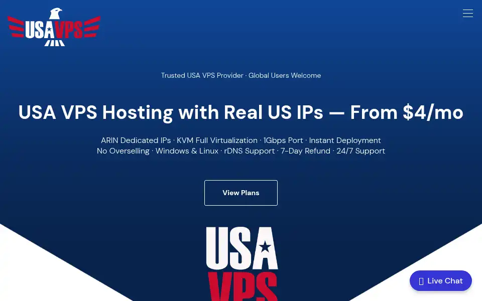 Screenshot of usavps.com