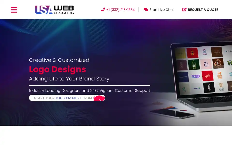Screenshot of usawebdesigning.com