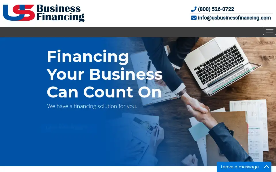 Screenshot of usbusinessfinancing.com