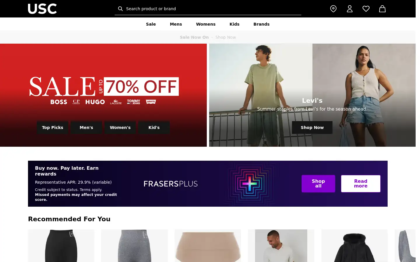 Screenshot of usc.co.uk