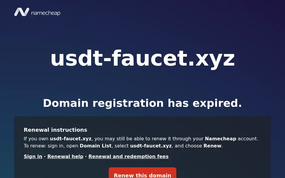 Screenshot of usdt-faucet.xyz
