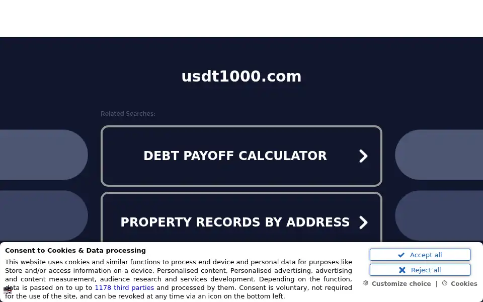 Screenshot of usdt1000.com